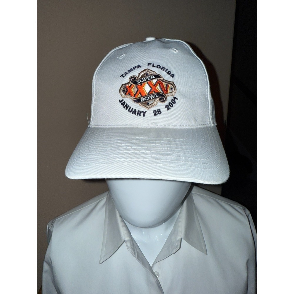Logo Athletic Super Bowl XXXV Football Men's Cap White Adjustable Snapback Hat